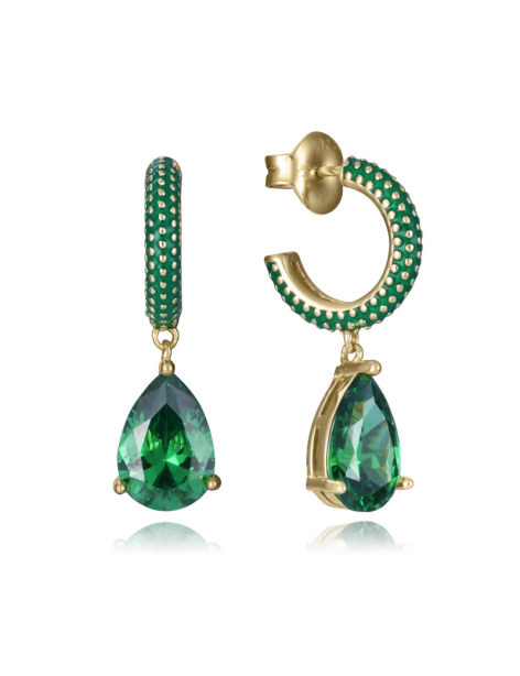 Pendientes Viceroy Elegant Plata Chapada Circonitas verdes