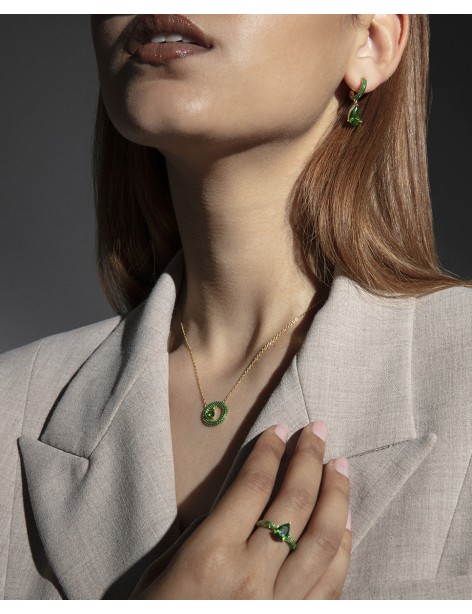 Pendientes Viceroy Elegant Plata Chapada Circonitas verdes