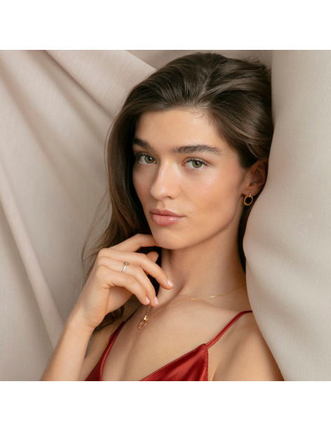 Pendientes Aro Viceroy Plata Chapada Oro y Circonitas