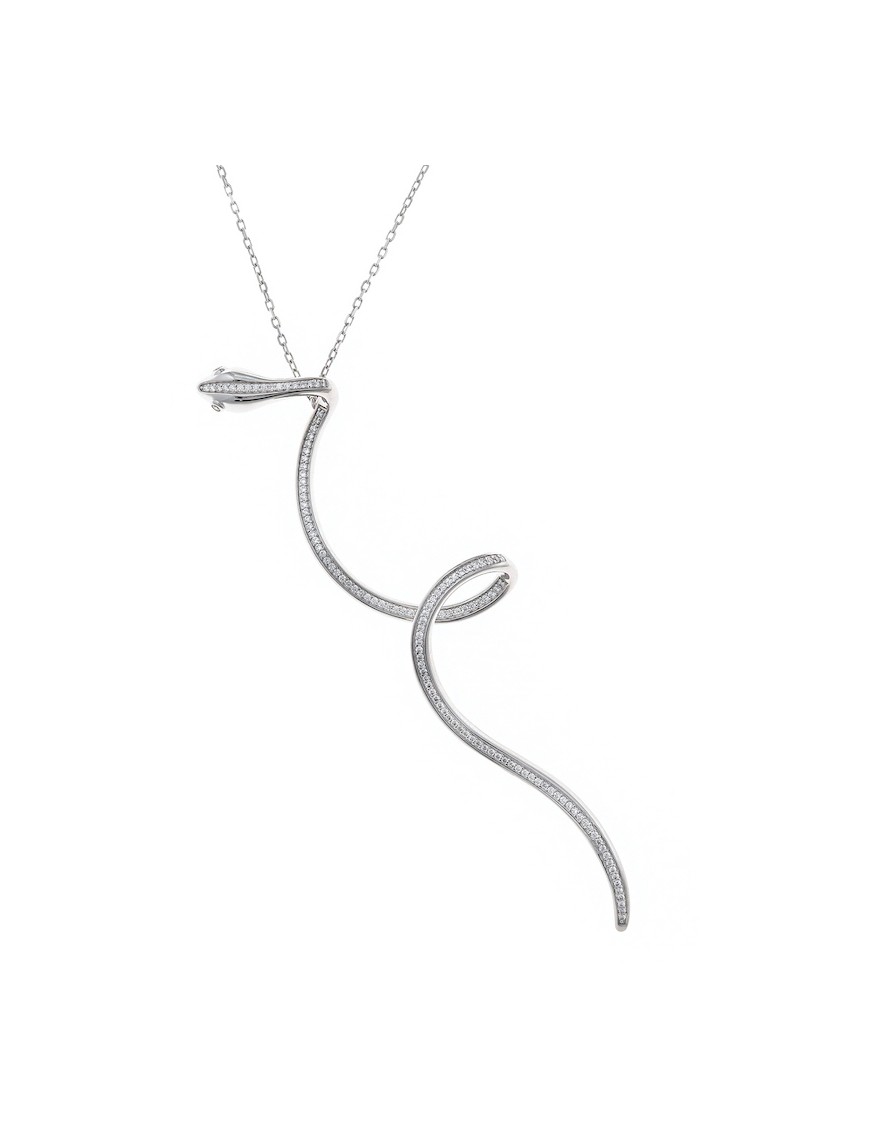 Collar Jungle Salvatore Serpiente Plata y Circonitas