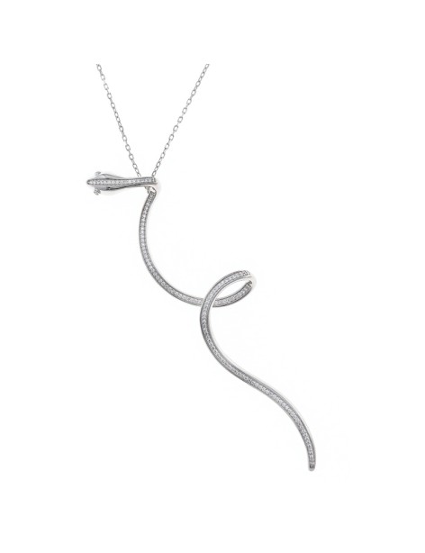 Collar Jungle Salvatore Serpiente Plata y Circonitas