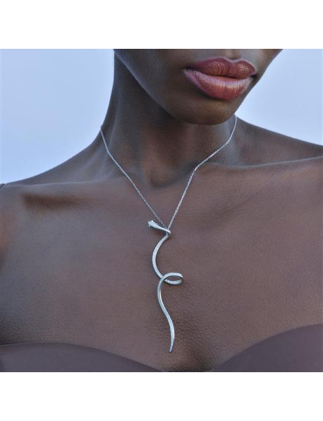 Collar Jungle Salvatore Serpiente Plata y Circonitas