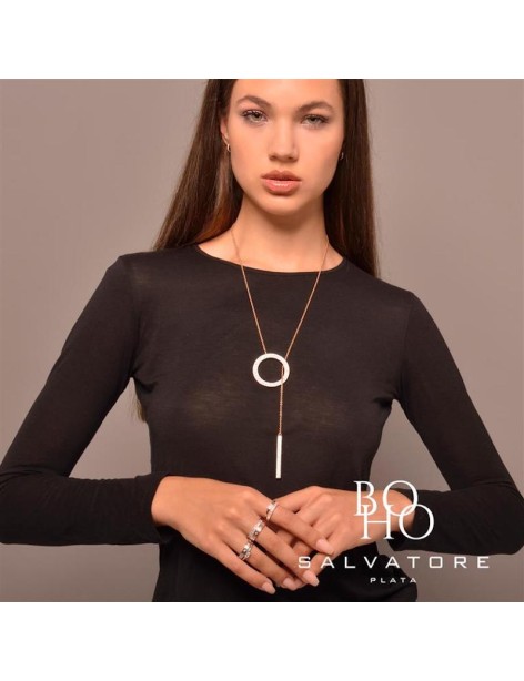 Collar Salvatore Boho Plata Chapada Circonitas