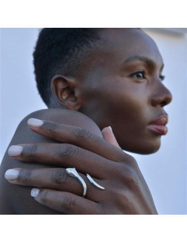 Sortija Salvatore Jungle Serpiente Plata chapado Oro Circonitas