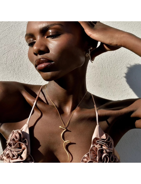 Pendientes Salvatore Jungle Serpiente Plata y Circonitas