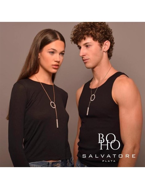 Collar Salvatore Boho Plata Chapada Rutenio y Circonitas