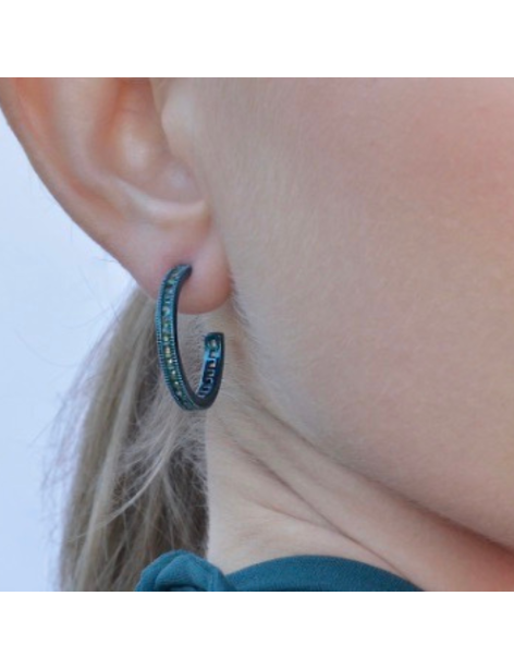 Pendientes Salvatore Boho Plata Chapada Azul y Peridoto