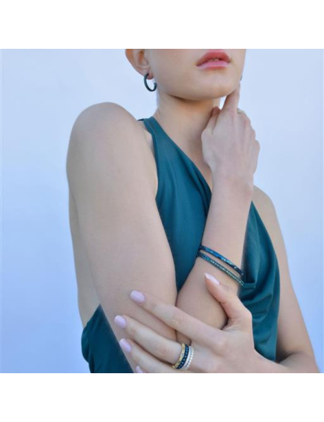 Pendientes Salvatore Boho Plata Chapada Azul y Peridoto