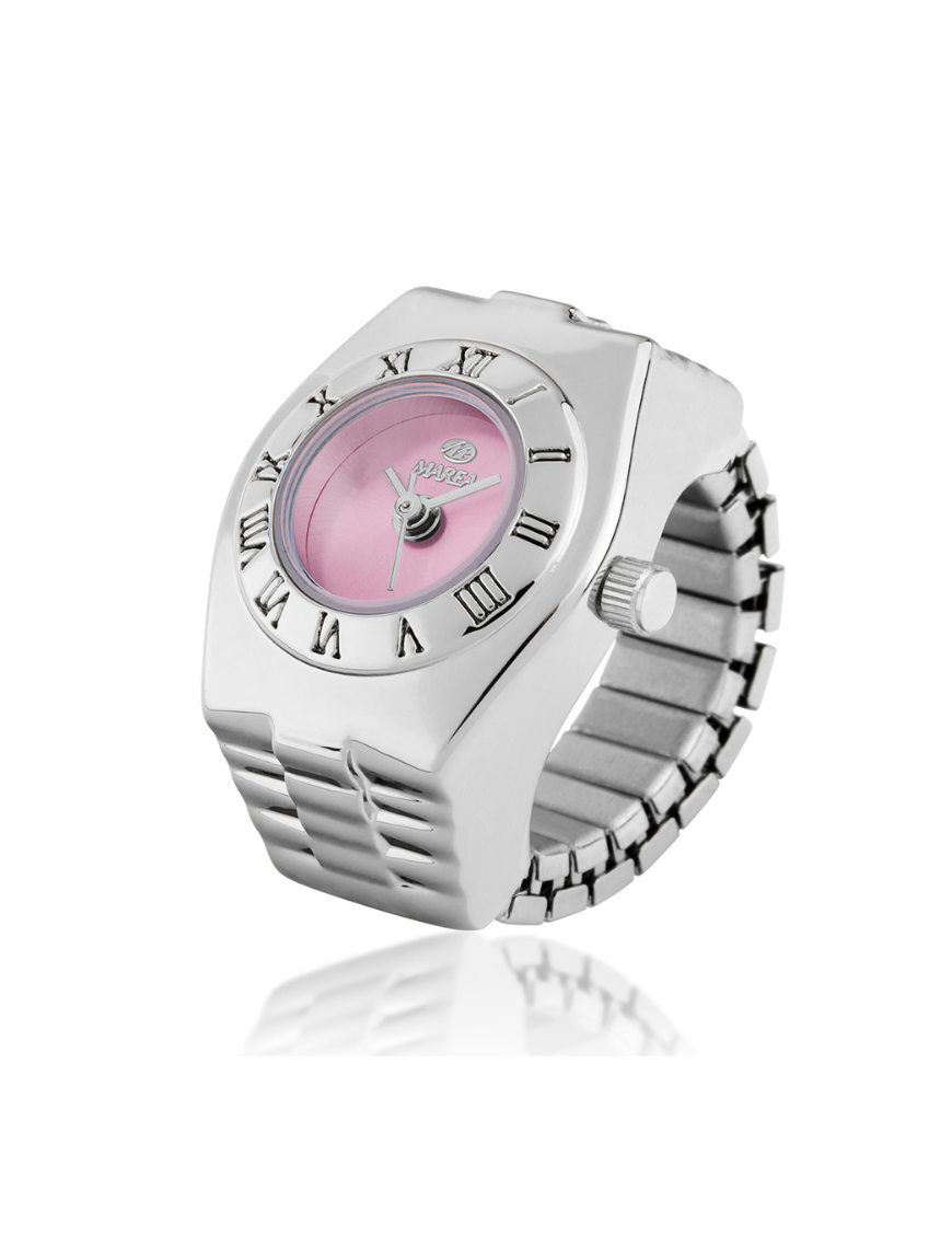 Sortija Reloj Marea Rings Esfera Rosa
