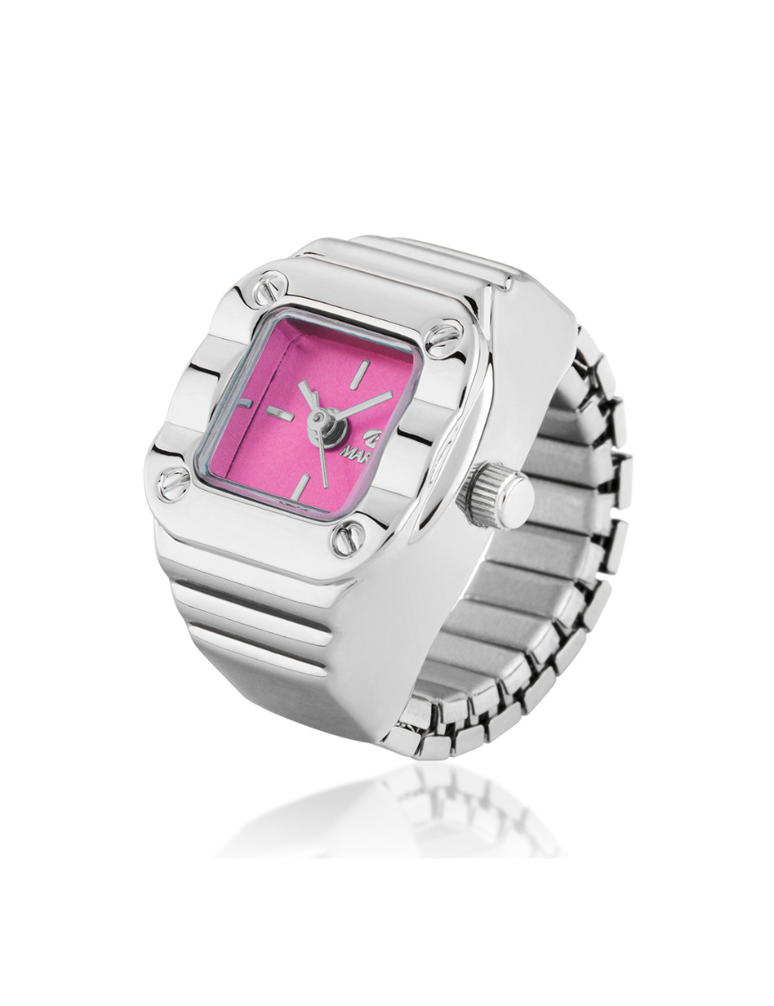 Sortija Reloj Marea Rings Esfera Rosa