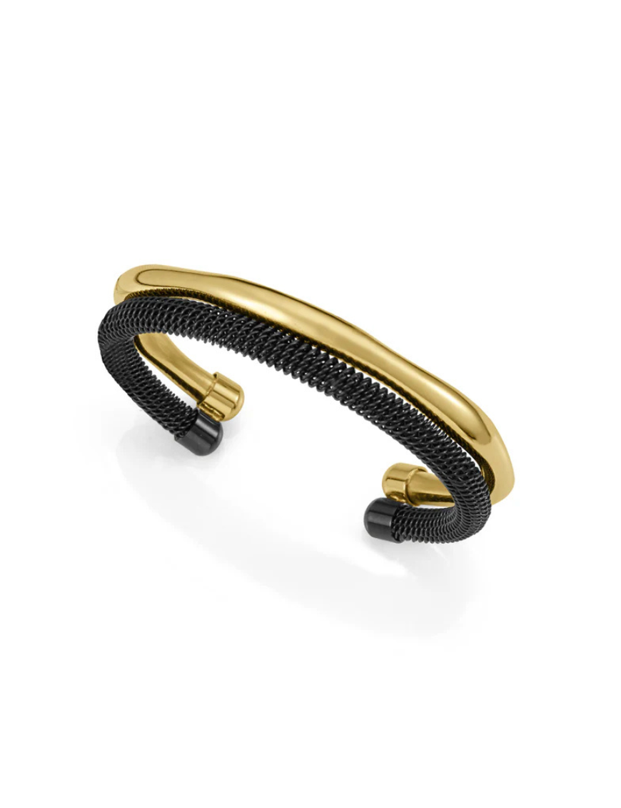 Pulsera Laura Escanes Viceroy Acero Ip Dorado y Negro