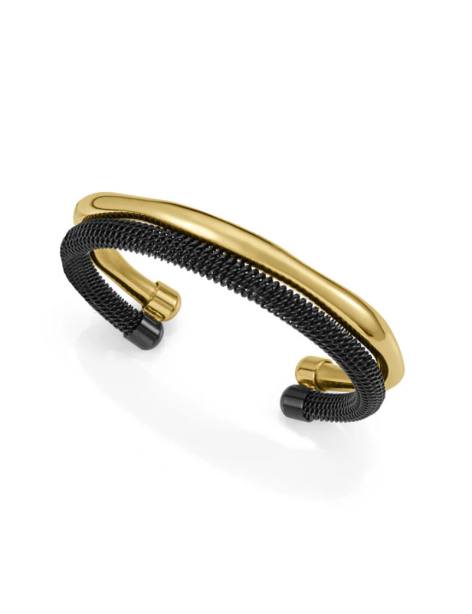 Pulsera Laura Escanes Viceroy Acero Ip Dorado y Negro