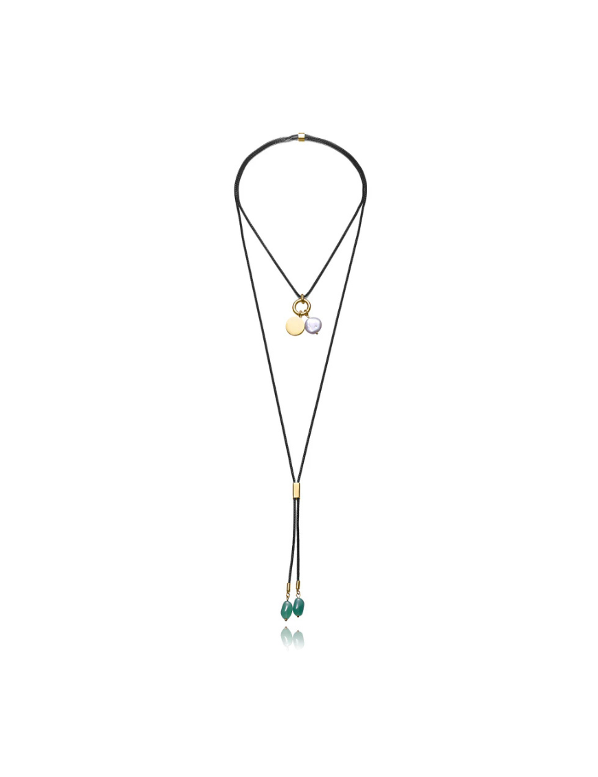 Collar Laura Escanes Viceroy Ip Negro Piedra Natural