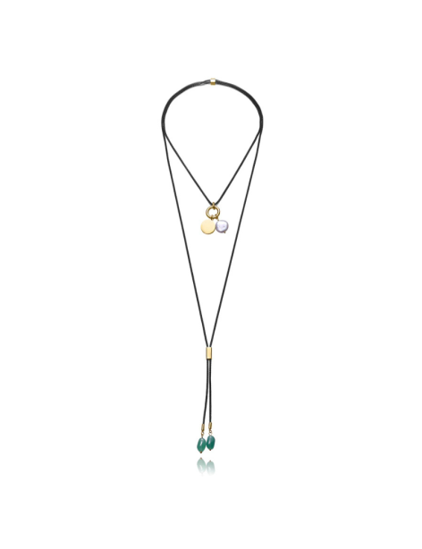 Collar Laura Escanes Viceroy Ip Negro Piedra Natural