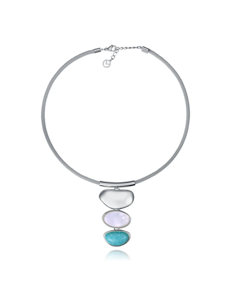 Collar Laura Escanes Viceroy Acero Chap Plata Piedras Naturales