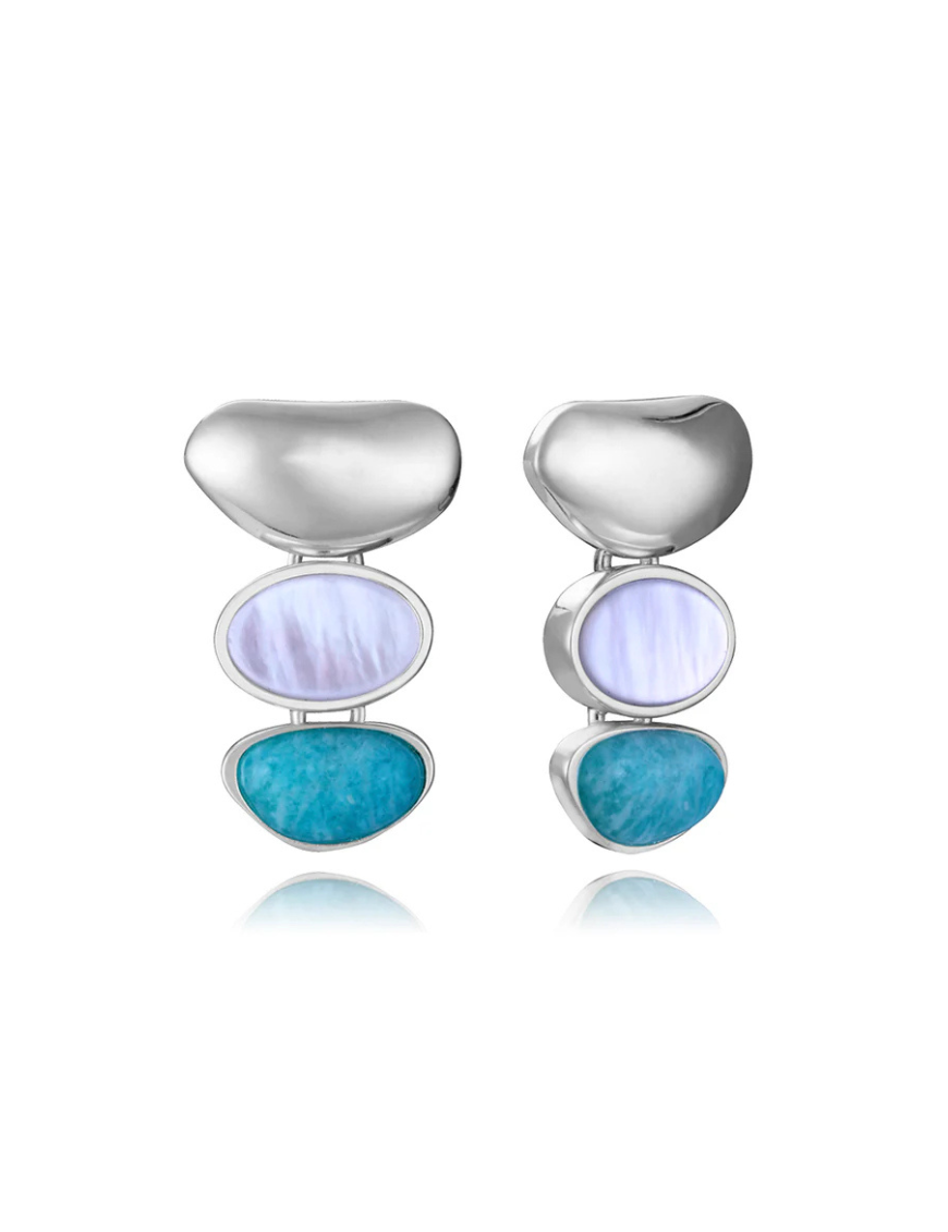 Pendientes Laura Escanes Viceroy Acero Chap Plata Piedra Natural