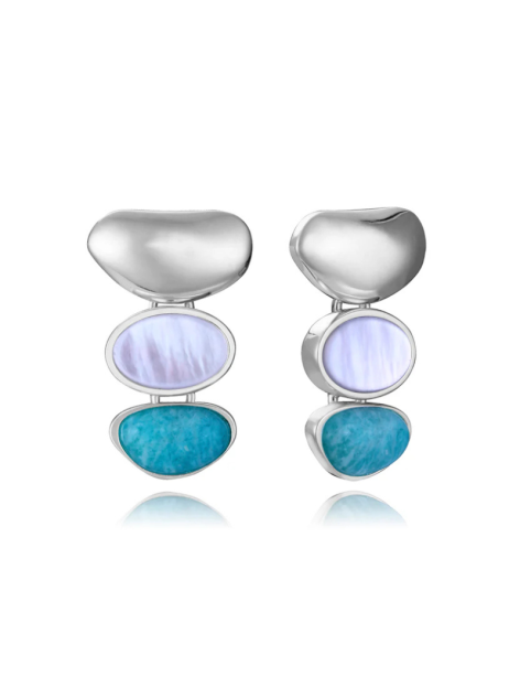 Pendientes Laura Escanes Viceroy Acero Chap Plata Piedra Natural