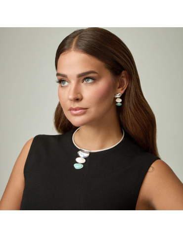 Pendientes Laura Escanes Viceroy Acero Chap Plata Piedra Natural