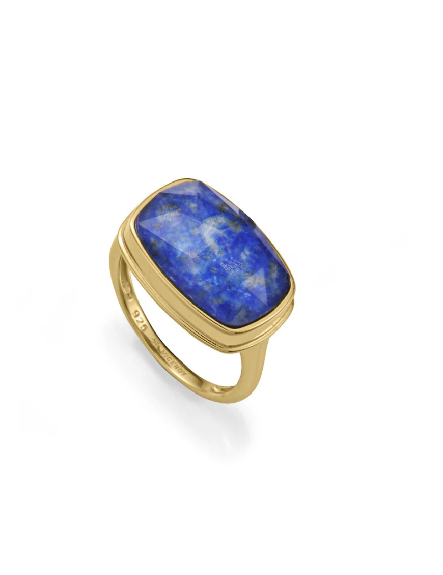 Anillo Viceroy Plata Baño Oro Lapizlazuli