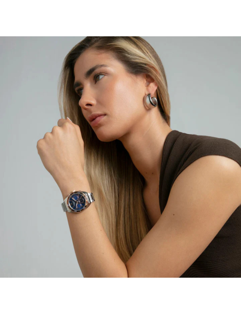 Reloj Deportivo Viceroy Acero Ip Rosa Esfera Azul