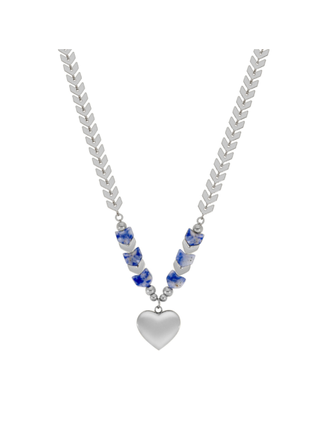Collar Corazón Love Marea Acero Sodalita