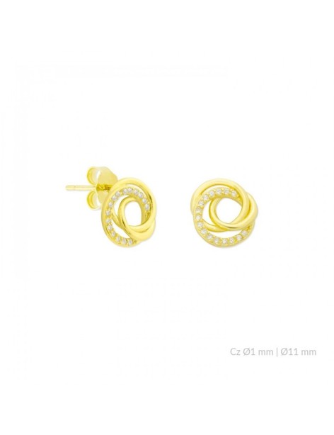 PENDIENTES CÍRCULOS EN PLATA Y CIRCONITAS