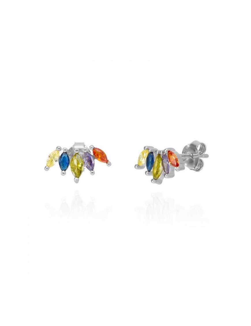 PENDIENTES PLATA CON CIRCONITAS DE COLORES
