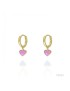 PENDIENTES ARO CORAZONES EN PLATA Y ESMALTE