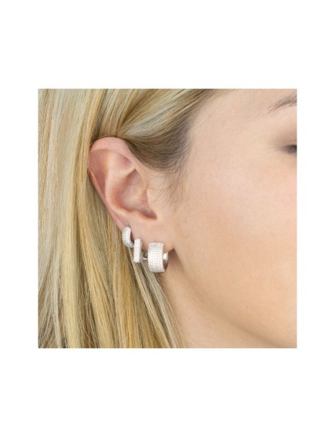 PENDIENTES ARO ANCHO EN PLATA Y CIRCONITAS