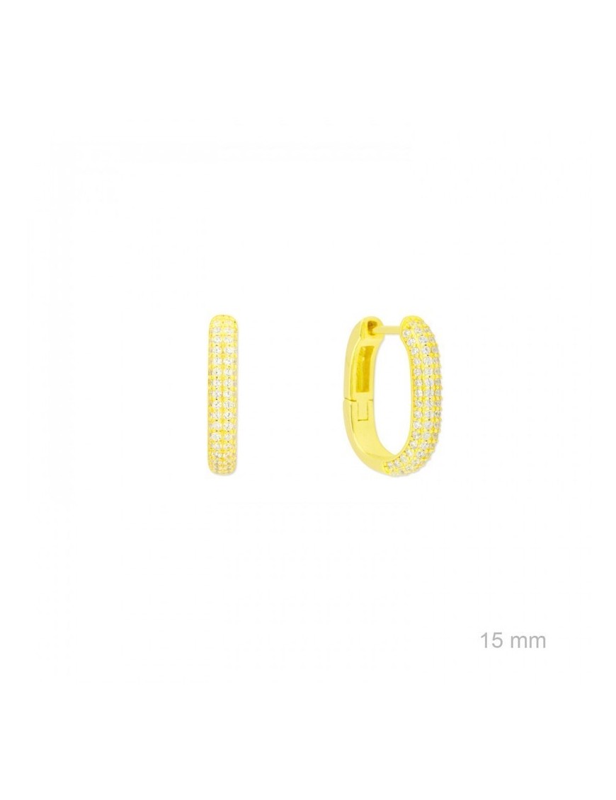 PENDIENTES ARO EN PLATA Y CIRCONITAS