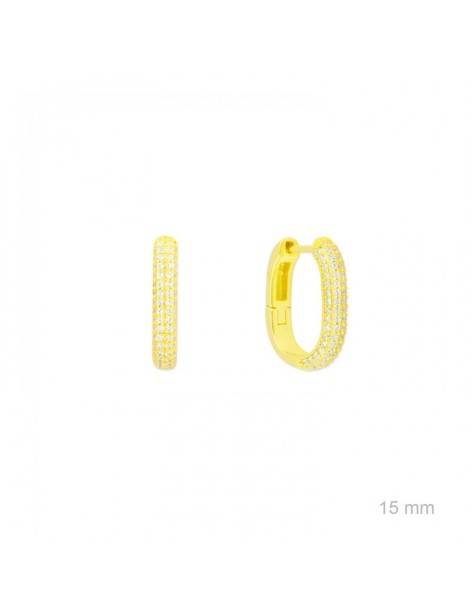 PENDIENTES ARO EN PLATA Y CIRCONITAS