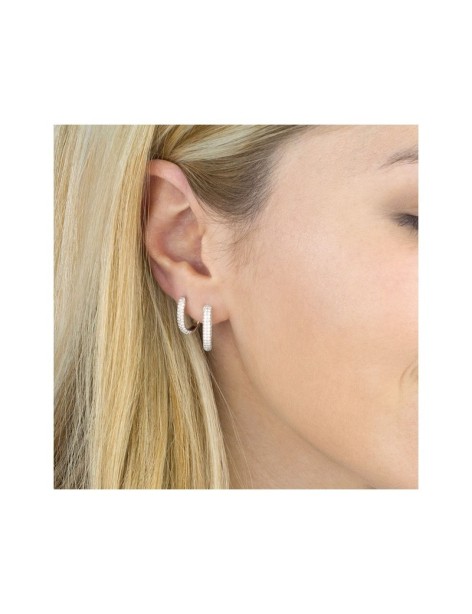 PENDIENTES ARO EN PLATA Y CIRCONITAS