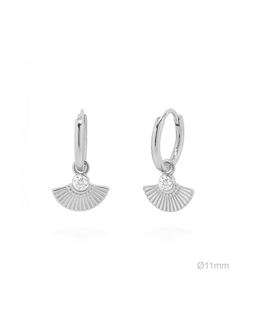 PENDIENTES ABANICO EN PLATA CON CIRCONITA