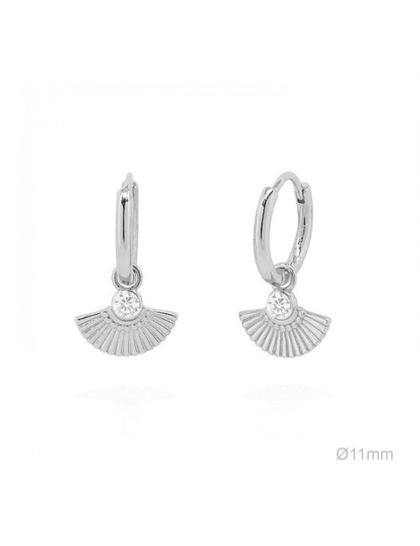 PENDIENTES ABANICO EN PLATA CON CIRCONITA