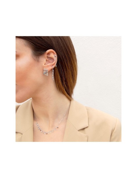 PENDIENTES CADENILLA EN PLATA Y CIRCONITAS DE COLORES