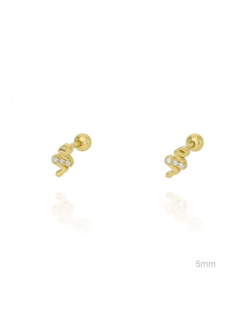 PENDIENTES PIERCING SERPIENTE EN PLATA Y CIRCONITAS