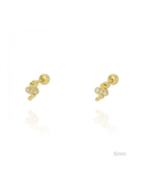 PENDIENTES PIERCING SERPIENTE EN PLATA Y CIRCONITAS