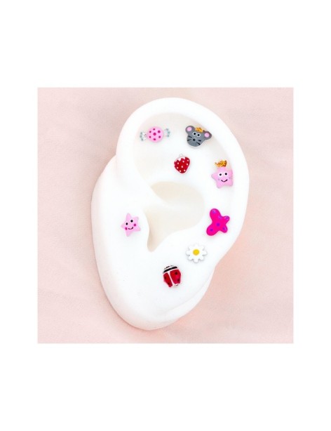 PENDIENTE KIDS RATÓN EN PLATA Y ESMALTE