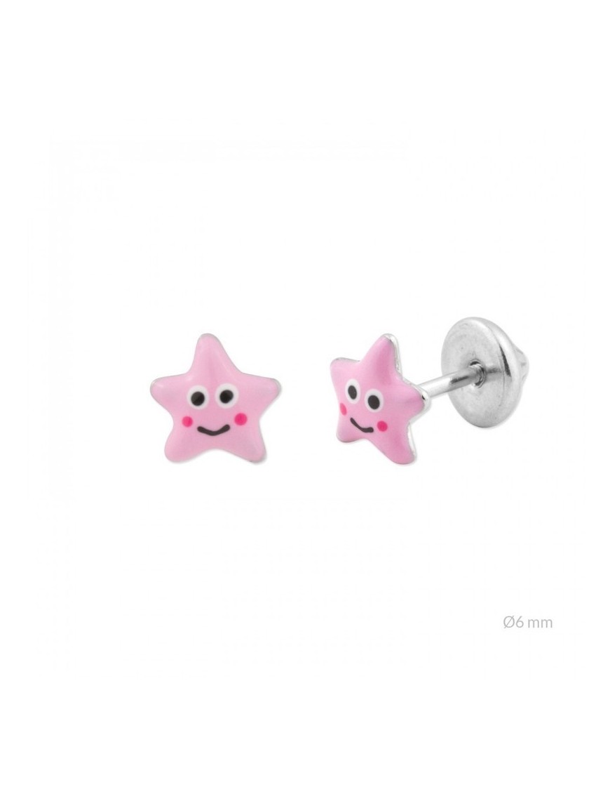 PENDIENTES KIDS ESTRELLITAS EN PLATA Y ESMALTE