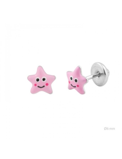 PENDIENTES KIDS ESTRELLITAS EN PLATA Y ESMALTE