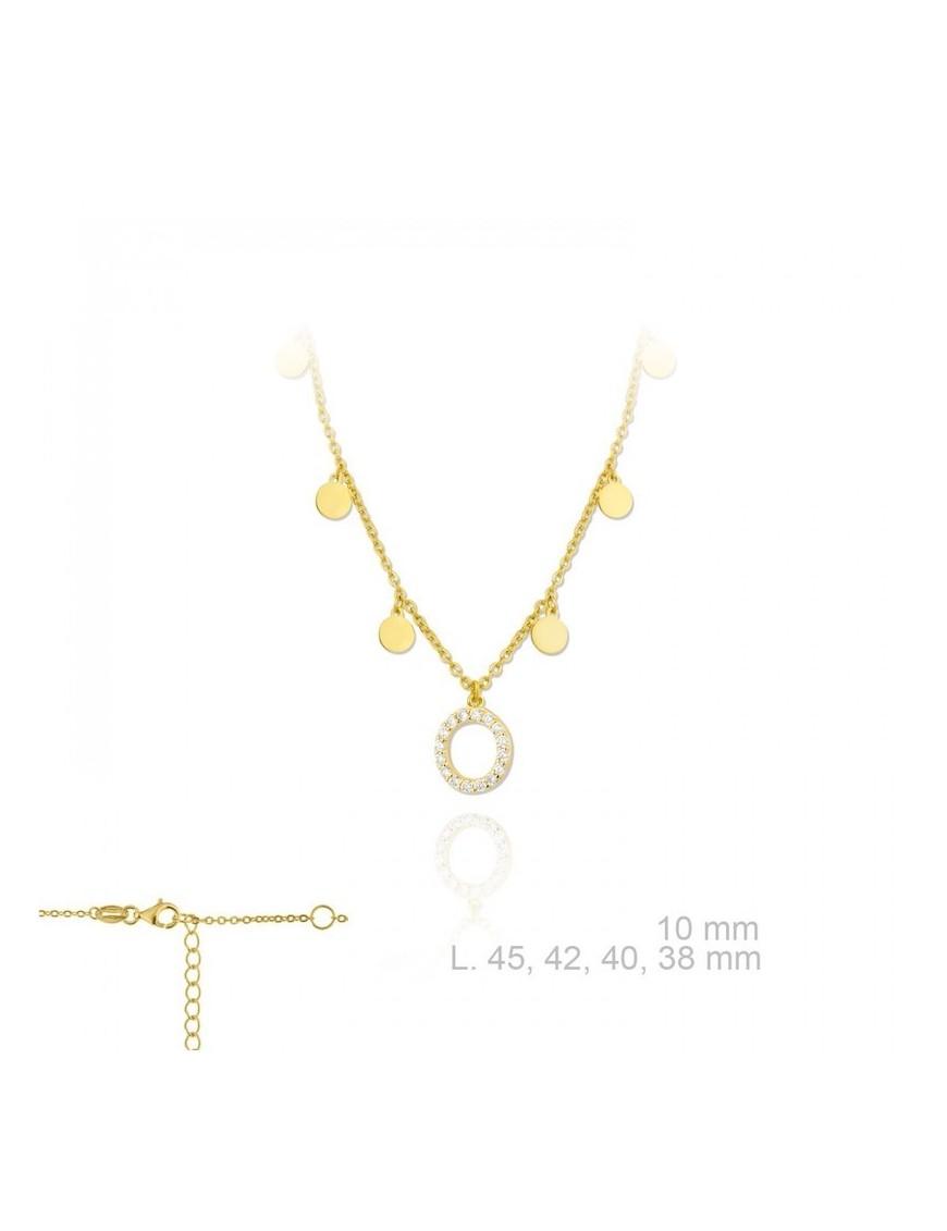 GARGANTILLA INICIAL O CHAPITAS PLATA Y CIRCONITAS