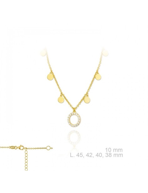 GARGANTILLA INICIAL O CHAPITAS PLATA Y CIRCONITAS