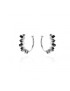 PENDIENTES EARCUFF EN PLATA RODIADA CON CIRCONITAS NEGRAS